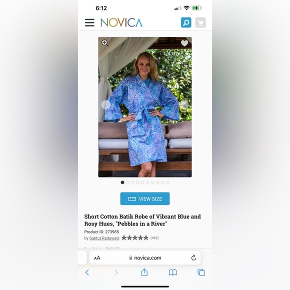 Novica Batik Bathrobe S/M - Picture 16 of 17